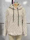 Comfy Apricot Plush Extra Loose Pullover Hoodies for Female