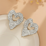 Vogue Metal Love Heart Stud Earrings for Women