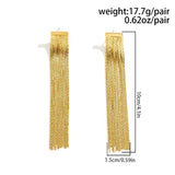 Metal Chain Tassel Simple Elegant Earrings for Lady