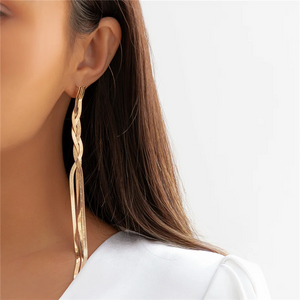 Intertwined Braided Drop Earrings for Ladies