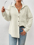 Women's Holiday Candy Color Lapel Button Up Blouses