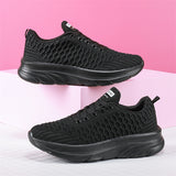 White & Black Classic Breathable Knitted Sports Shoes for Women