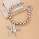 Women's Starfish Pendant Imitation Pearl Exaggerated Necklace