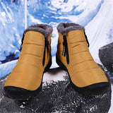 Double Zip Plush Lined Outdoor Ankle Snow Boots for Men