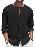 Men's Long Sleeve Button Up Casual Beach Shirts