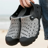 Contrast Color Cutout Closed Toe Sandals for Male