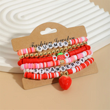 Valentine's Day Gifts Sweet Multilayer Letter Strawberry Bracelets