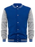 Men's Color Matching Button Up Letterman Jackets