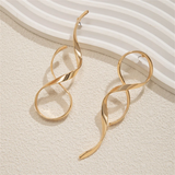 Female Trendy Round Circle Twisted Earrings