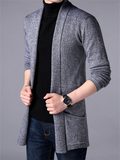 Solid Color Knitted Cardigan Sweater for Men