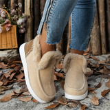 Women's Super Comfy Plush Lined Fuzzy Slip-On Ankle Boots