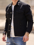 Male Hard-wearing Streetwear Ripped Denim Jacket