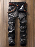 Men's Funky Vintage Distressed Straight Leg Jeans