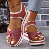 Women's Leisure Cutout Strappy Velcro Sandals