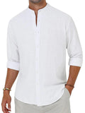 Male Holiday Wear Leisure Henley Collar Shirts