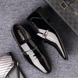 Men's Fashionable Business Glossy Patent Leather Dress Shoes