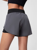 Women's Quick Dry Colorblocked Lined Pocket Athletic Shorts