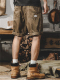 Loose-fitting Drawstring Knee-Length Cargo Shorts for Male