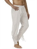 Men's Casual Viking Costume Ankle-Tied Pirate Pants