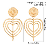 Triple Heart Design Hanging Earrings for Ladies