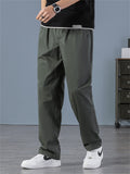 Simple Loose Men's Large Size Elastic Waist Cargo Pants