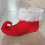 Men's Christmas Halloween Party Cosplay Elf Boots with Golden Bell