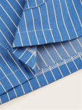 Men's Casual Stripe Notched Lapel Slim Fit Linen Coats