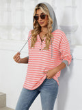 Sports Style Contrast Color Stripe Spring Hoodies for Women