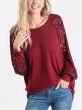 Fashion Sequins Long Sleeve Round Neck Shirt for Women