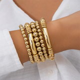 Unisex 5pcs/Set Round Beads Daily Wear Bracelets