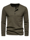 Comfort Button Neck Bottoming Henley Shirt for Men