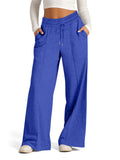 Solid Color Wide Leg Sporty Trousers for Ladies