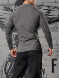 Men's Running Training Sweat-wicking Knitted Cotton V-Neck Shirt