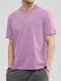 Men's Simple O-Neck Solid Color Basic Shirt