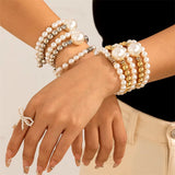 5Pcs/Set Bohemian CCB Beads Pearl Bracelets for Lady