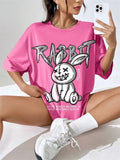 Women's Fashion Summer Bad Rabbit Print Tees