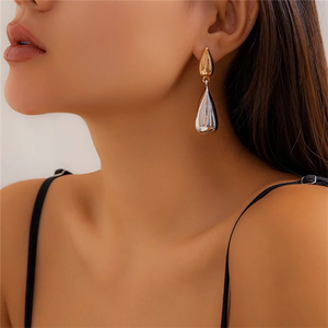 Women's Mixed Color Glossy Tear Shaped Earrings