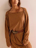 Women's Casual Vacation Loose Striped Long Dress