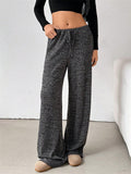 Women's Comfort Elastic Waist Striped Casual Straight Leg Pants