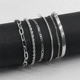 6pcs/Set Multi-layer Thin Chain Simple Bracelets