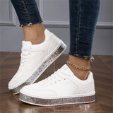 Spring Autumn Female Comfort Crystal Glitter Shoes