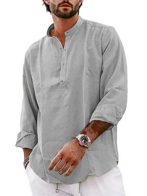 Oversized Streetwear Henley Shirts for Men