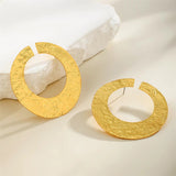 Fashionable Opening Hollow Circle Stud Earrings for Lady