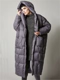 Winter Hooded Super Soft Cozy Long Down Coat for Women