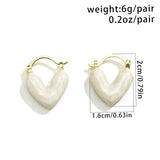 Romantic Heart-Shaped French Earrings for Lady