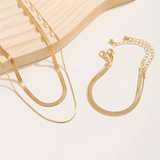 Simple Hip Hop Necklaces Bracelets Set for Ladies