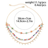 Lovely Colorful Flower Beads Tassel Necklace for Women