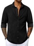 Plain Comfortable Lapel Relaxed Shirts for Male