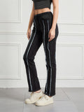 Stylish Raw Edge Stripe Stretchy High-Rise Skinny Jeans for Women