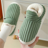 Candy Color Plush Liner Anti-Slip Couple Home Slippers